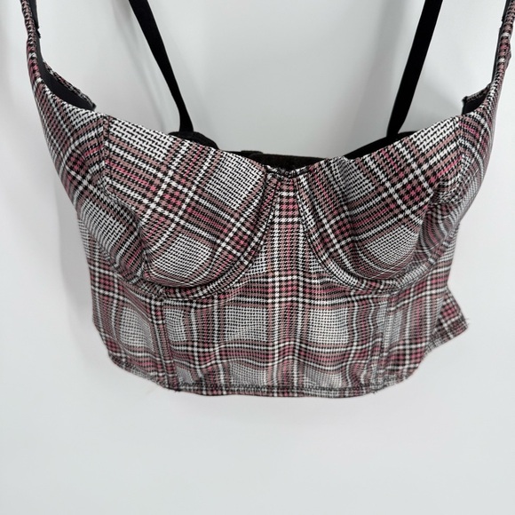 VICTORIA’S SECRET DREAM ANGELS LIGHTLY LINED LONG LINE SATIN BRA PLAID Size 34C - Picture 6 of 11